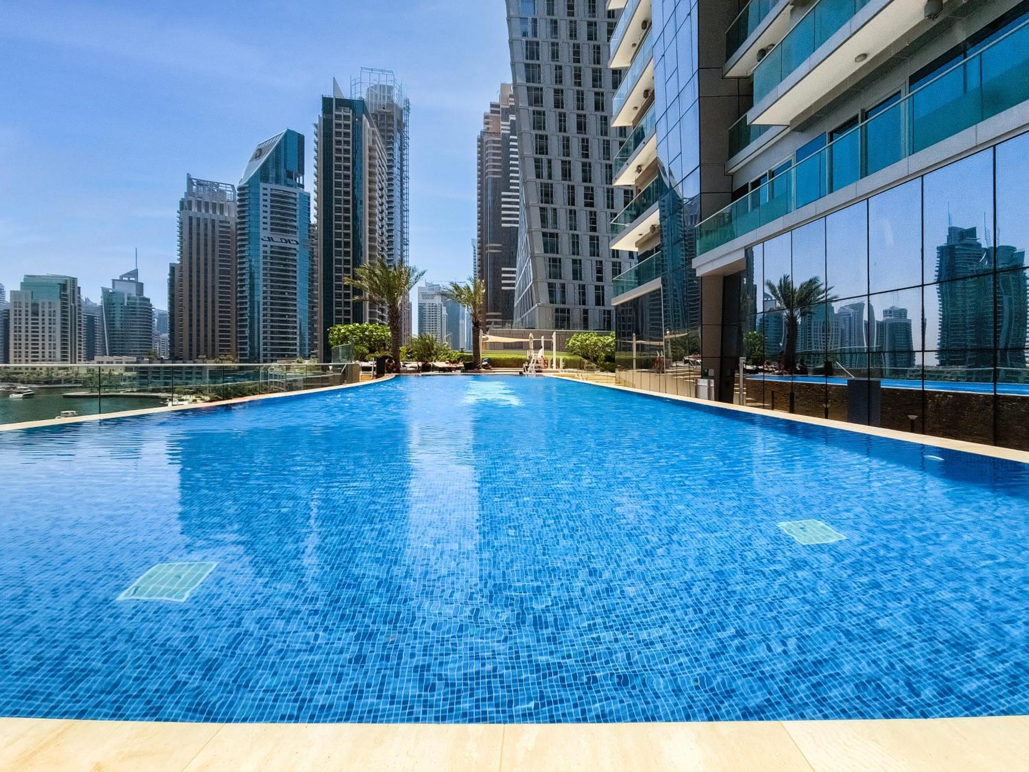Ferienwohnung Ultra Modern 1BD in Damac Heights Dubai Marina Exterior foto