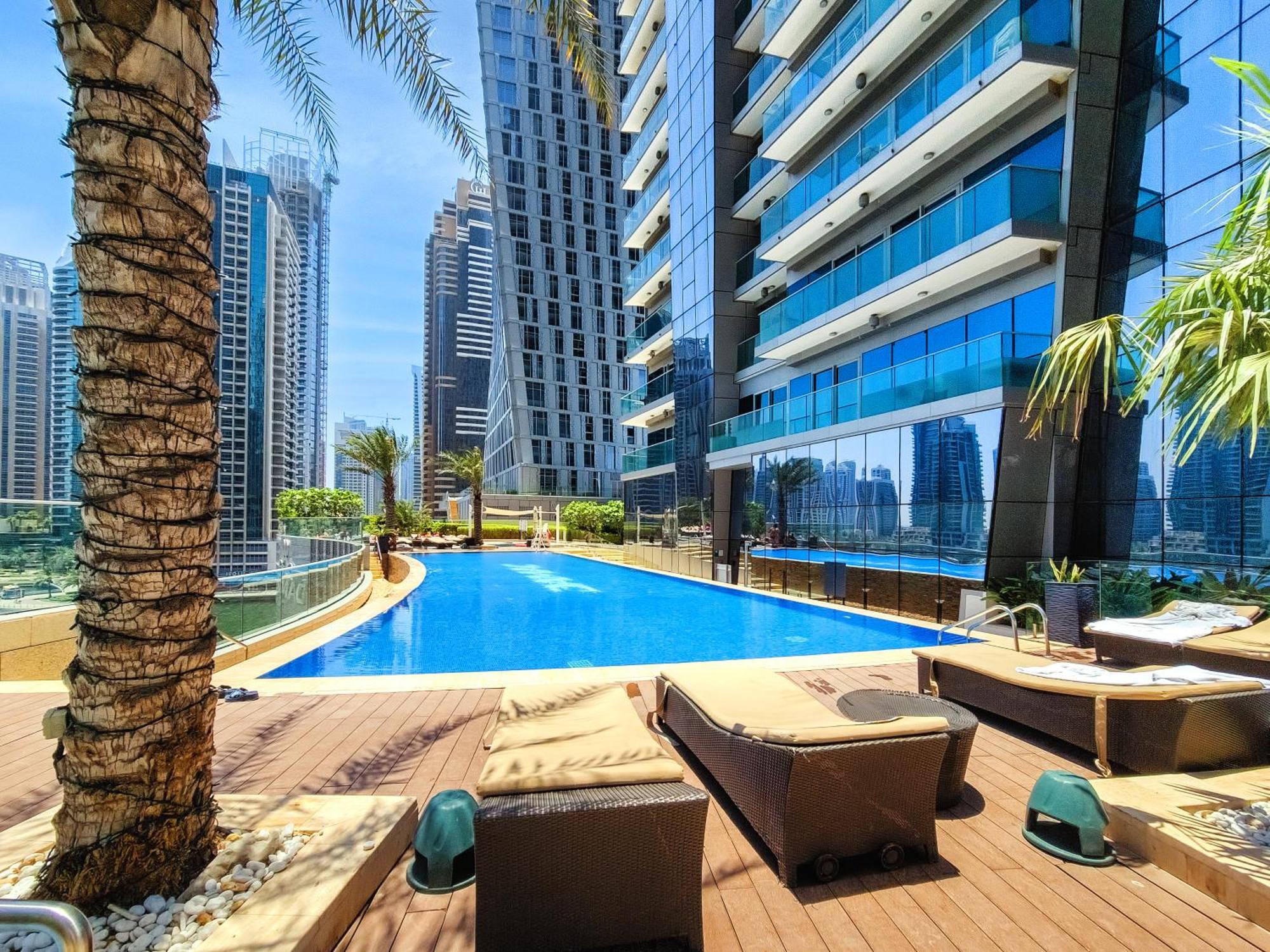 Ferienwohnung Ultra Modern 1BD in Damac Heights Dubai Marina Exterior foto