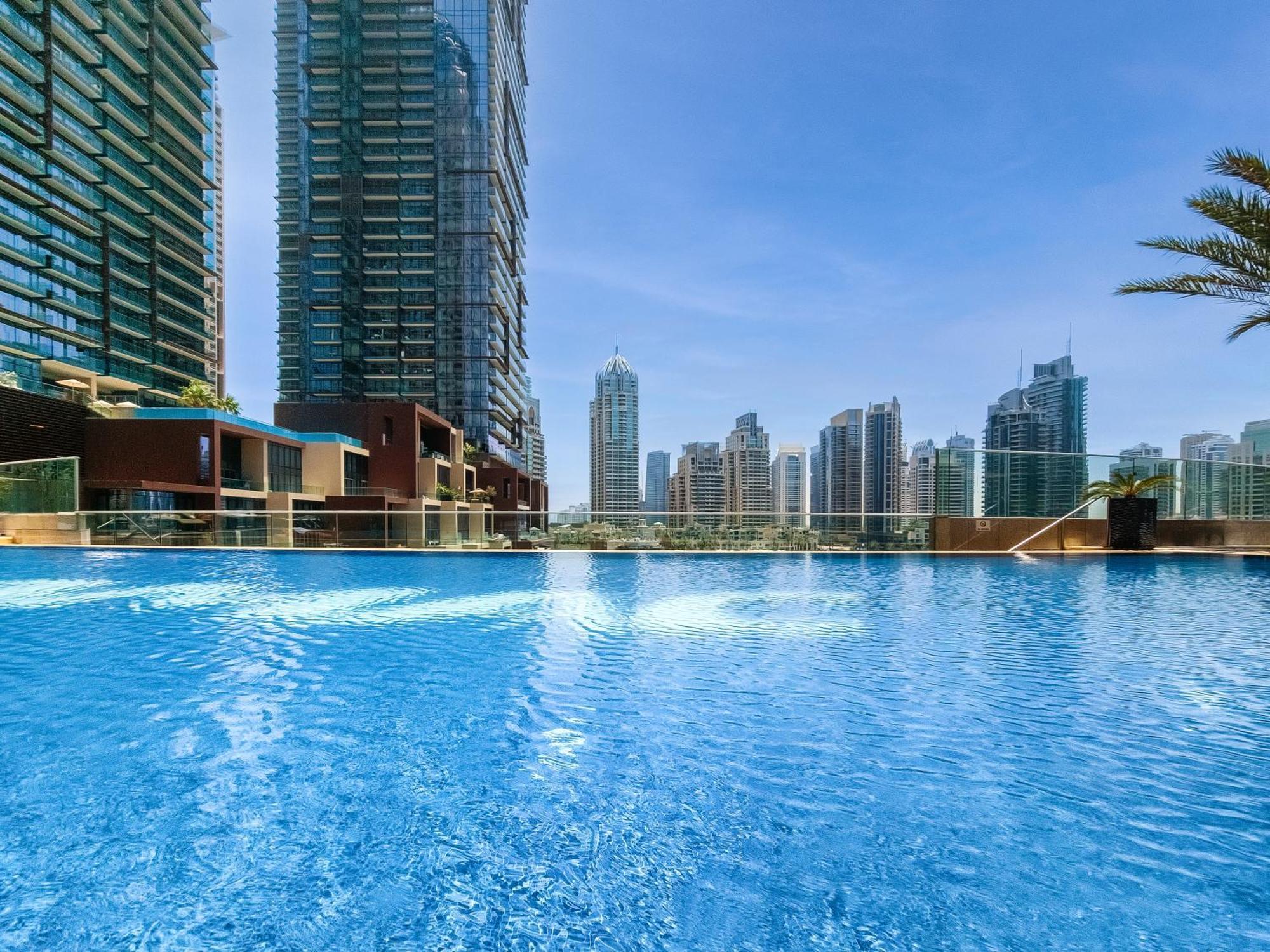Ferienwohnung Ultra Modern 1BD in Damac Heights Dubai Marina Exterior foto